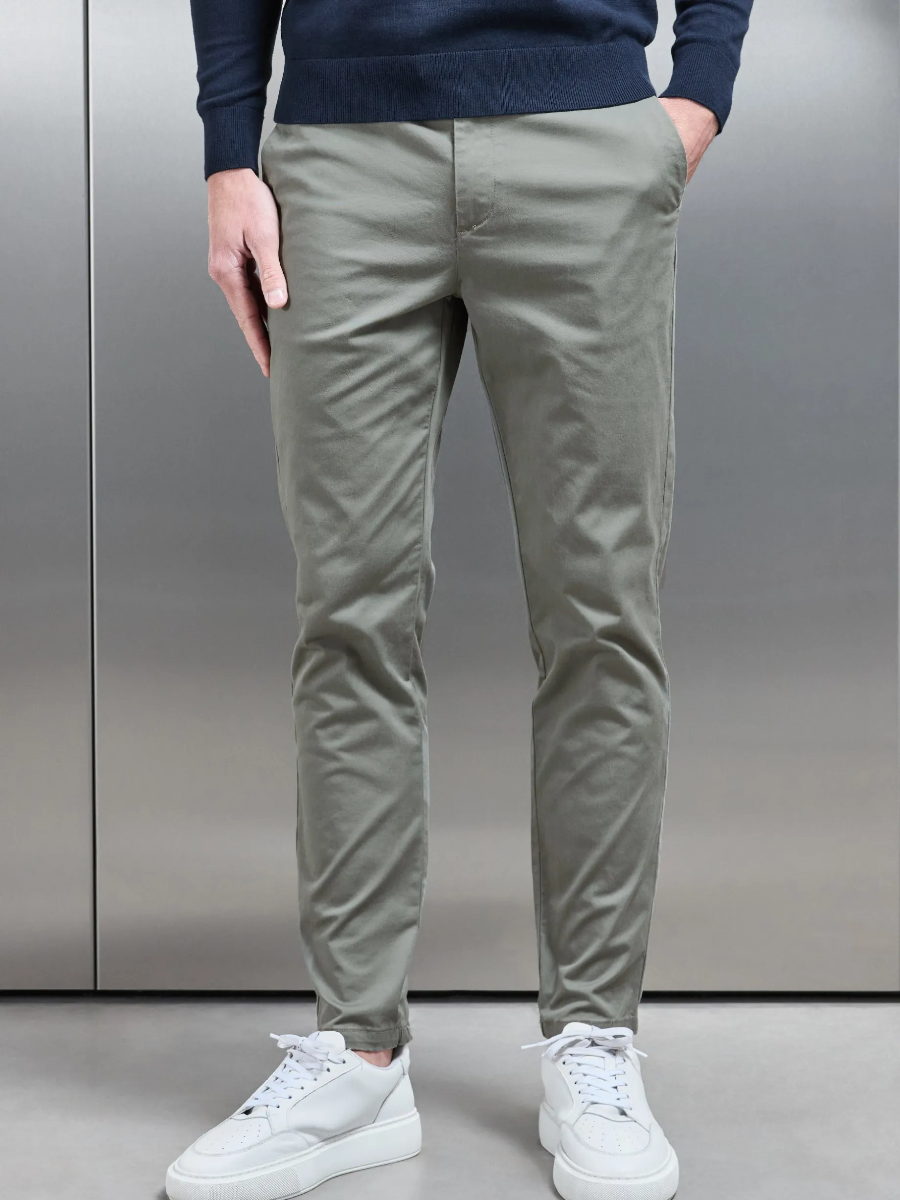 Tailored Chino Trouser - Olive