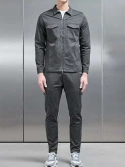 Tailored Cotton Cargo Pant - Grey
