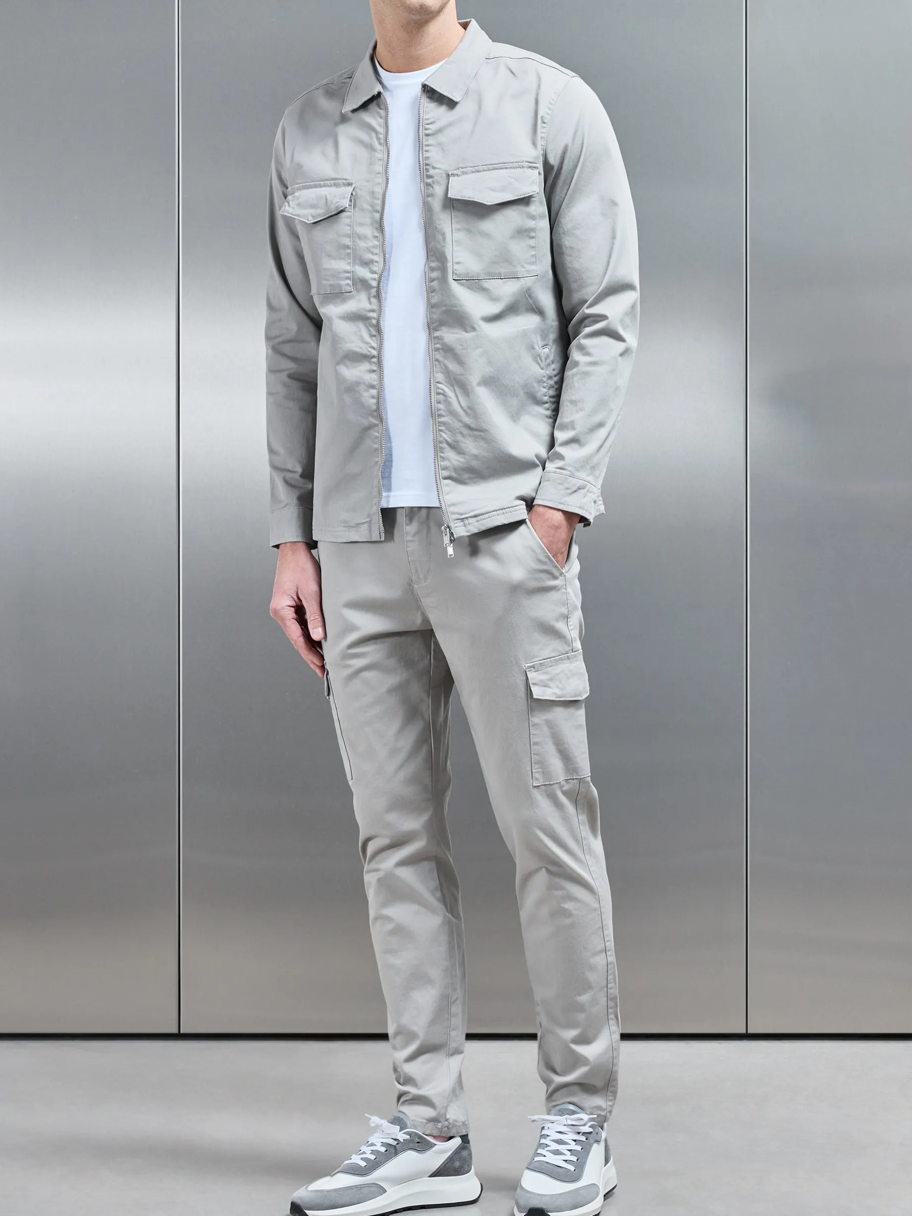 Tailored Cotton Cargo Pant - Stone