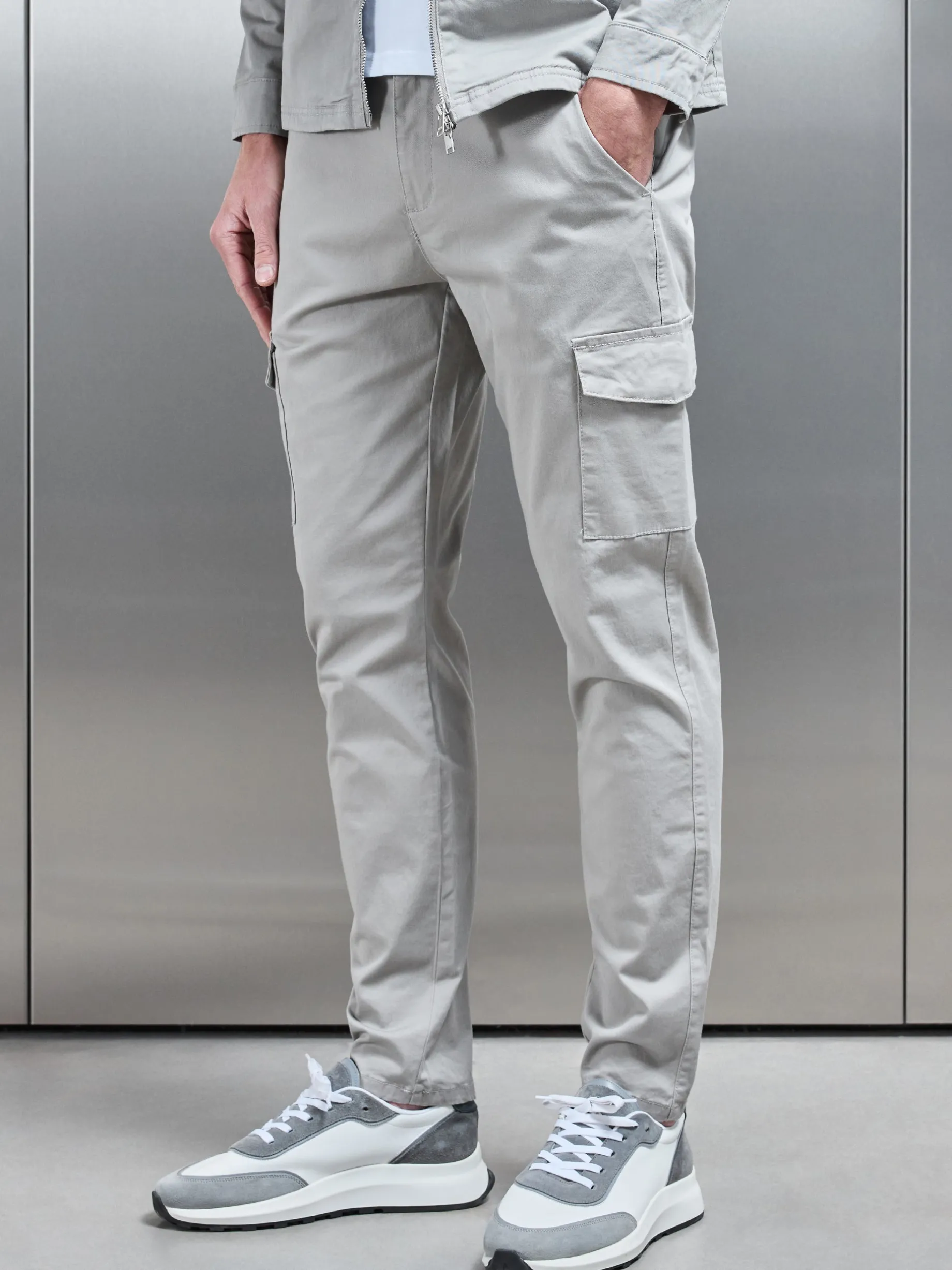 Tailored Cotton Cargo Pant - Stone