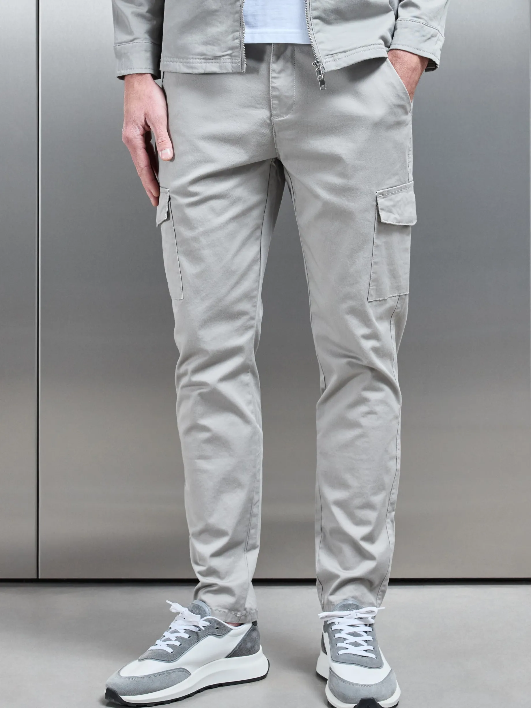 Tailored Cotton Cargo Pant - Stone