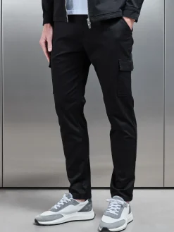 Tailored Cotton Cargo Pant - Black