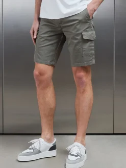Tailored Cotton Cargo Short - Olive