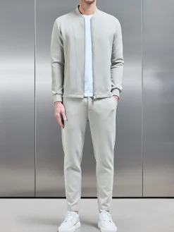 Tailored Interlock Bomber Jacket - Stone