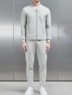 Tailored Interlock Bomber Jacket - Stone