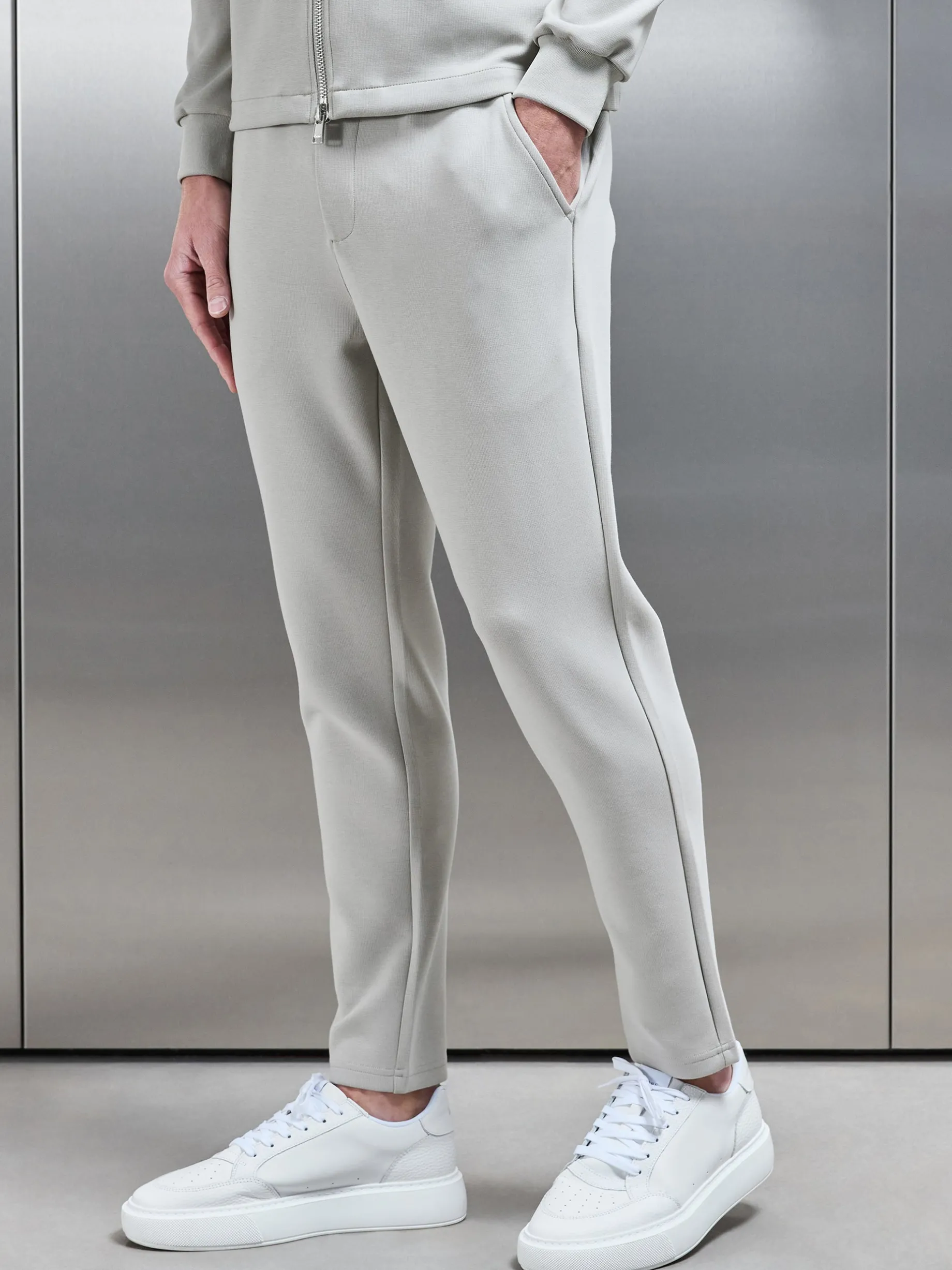 Tailored Interlock Chino Trouser - Stone