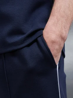 Technical Jersey Piping Short - Navy