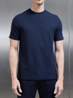 Technical Jersey Piping T-Shirt - Navy
