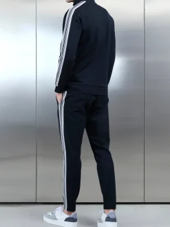 Technical Jersey Side Stripe Jacket - Black