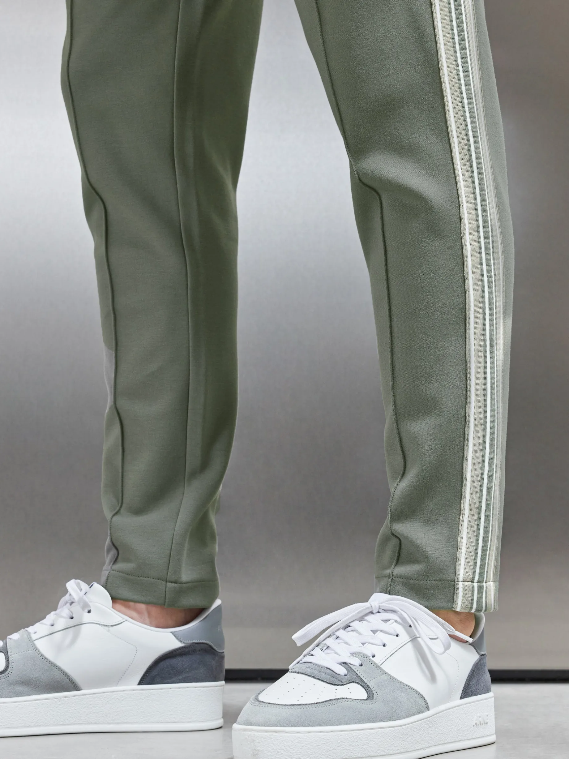 Technical Jersey Side Stripe Jogger - Olive
