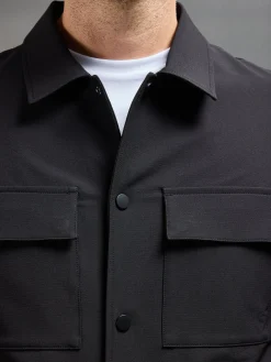 Technical Mid Weight Popper Overshirt - Black