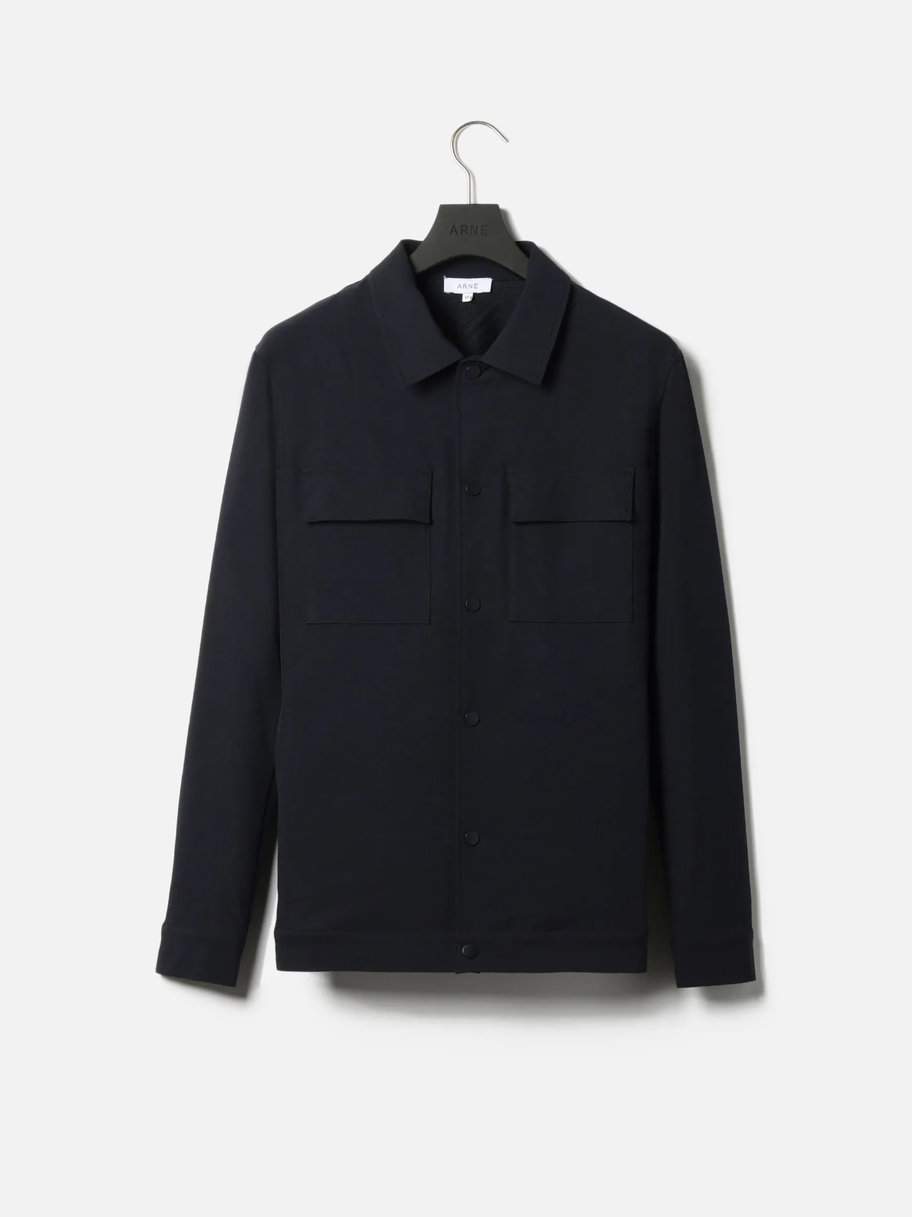 Technical Mid Weight Popper Overshirt - Navy