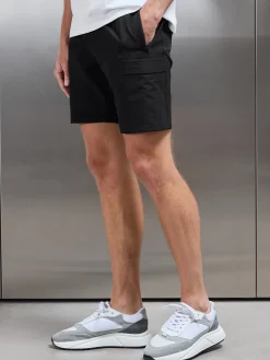 Technical Tailored Cargo Short - Black