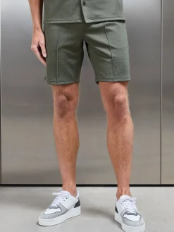 Textured Interlock Short - Olive