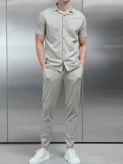 Textured Interlock Trouser - Stone