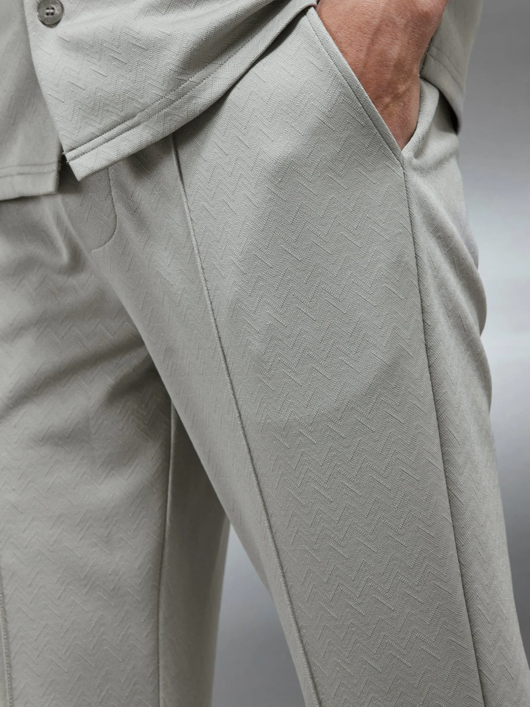 Textured Interlock Trouser - Stone