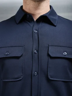 Textured Overshirt - Navy