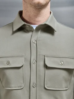 Textured Overshirt - Olive