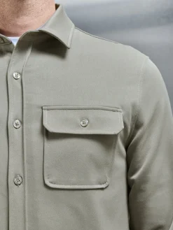 Textured Overshirt - Olive