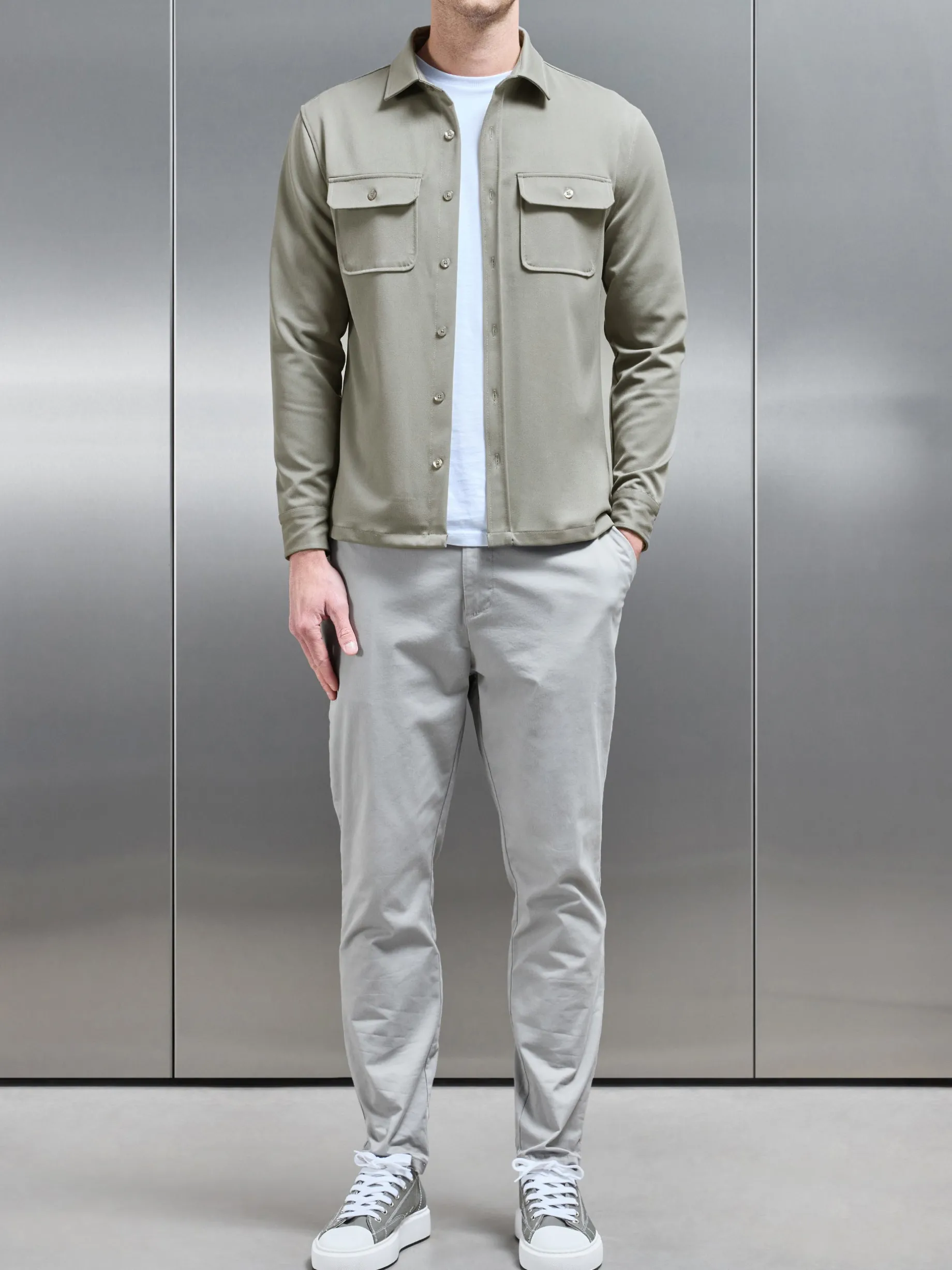 Textured Overshirt - Olive