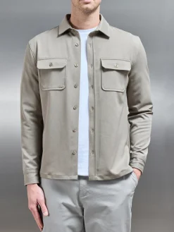 Textured Overshirt - Taupe