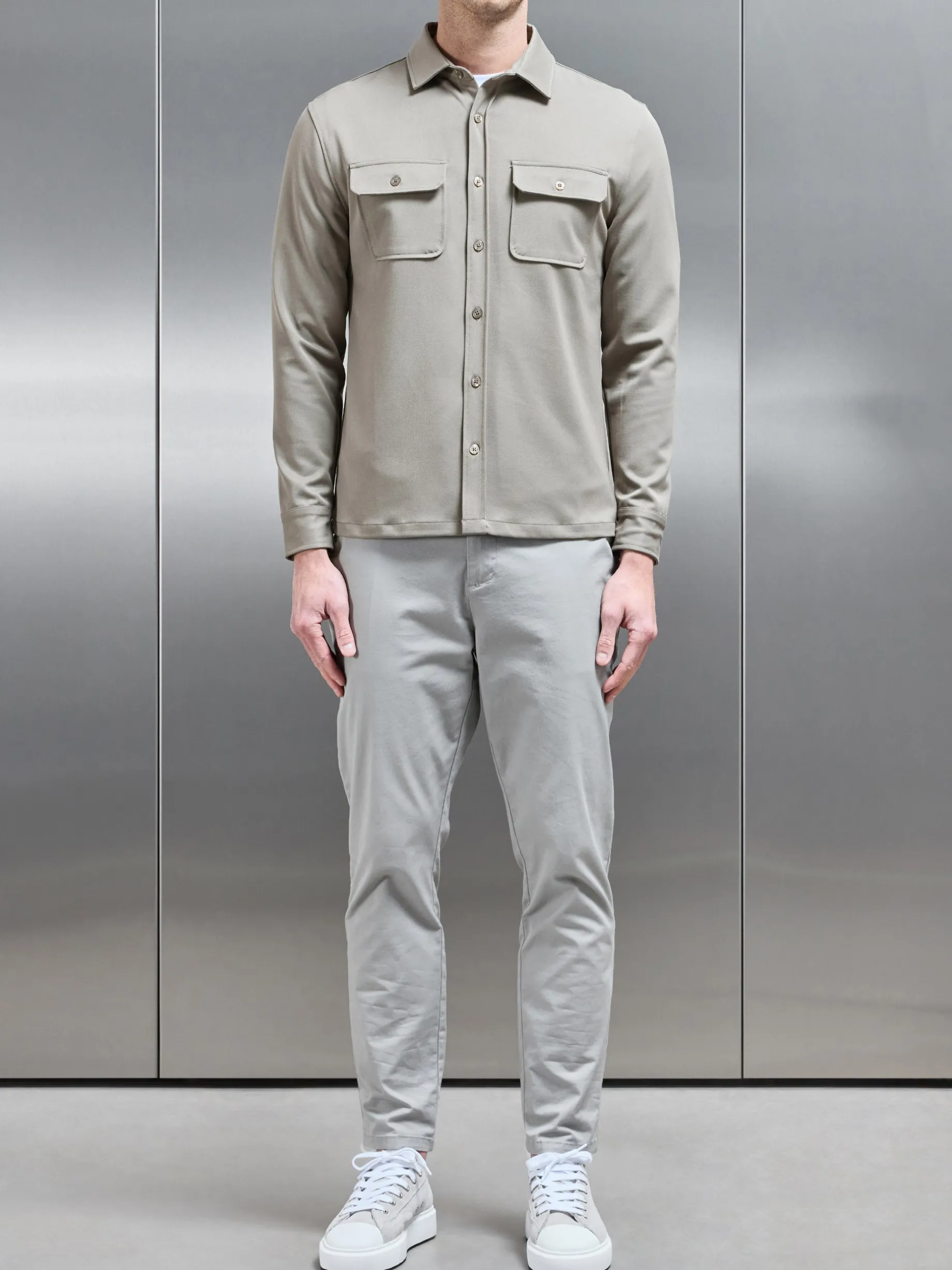 Textured Overshirt - Taupe