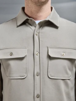Textured Overshirt - Taupe