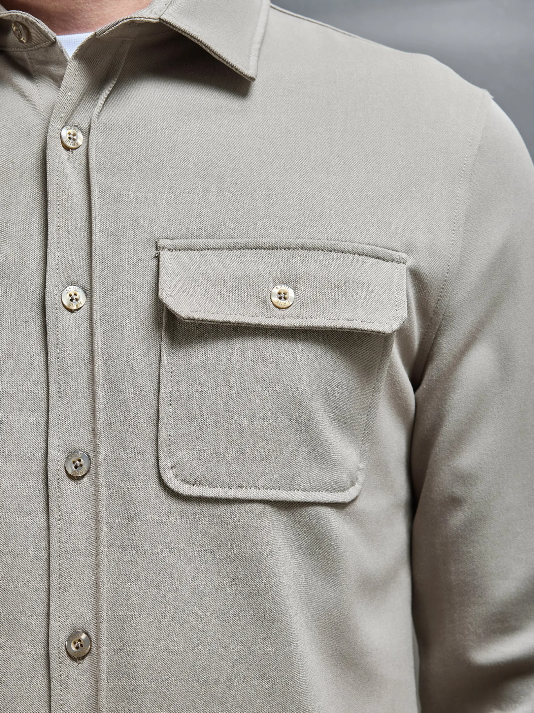 Textured Overshirt - Taupe