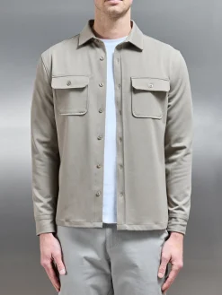 Textured Overshirt - Taupe