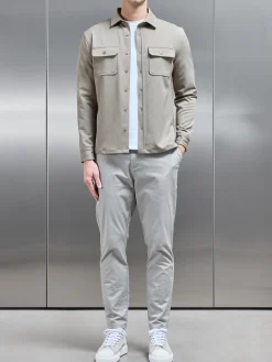 Textured Overshirt - Taupe
