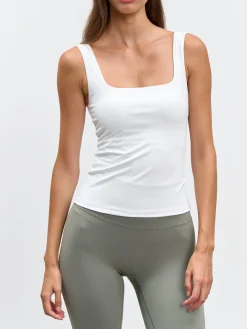 Womens Active Square Neck Vest - White