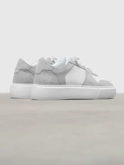 Womens Court Trainer - White Mid Grey