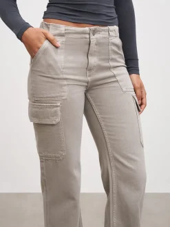 Womens Mid Rise Cargo Pant - Stone