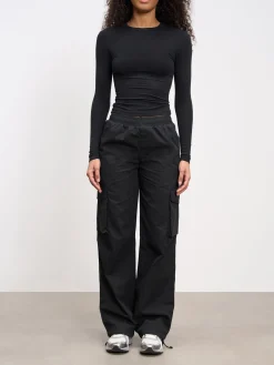 Womens Parachute Cargo Pant - Black