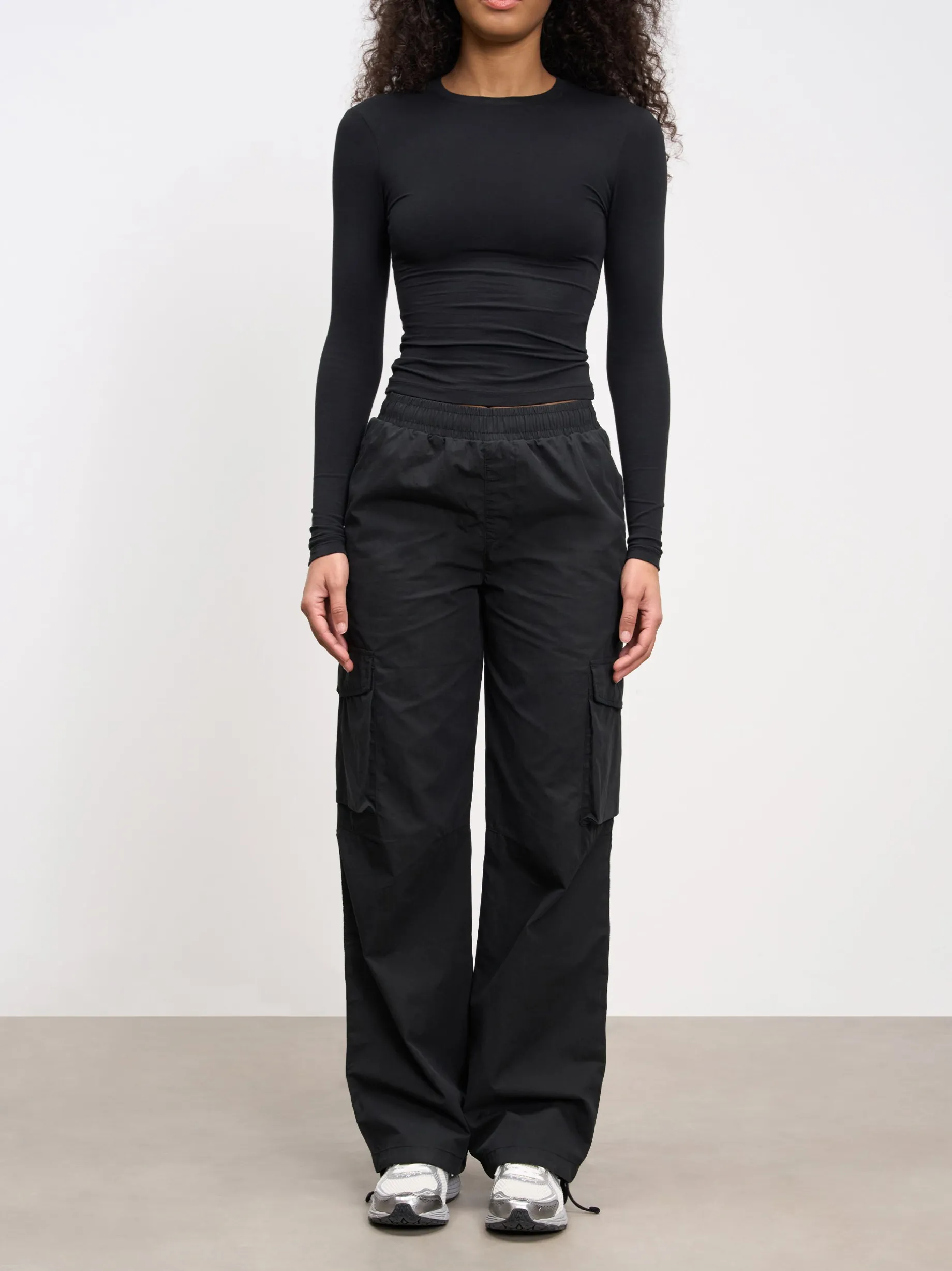 Womens Parachute Cargo Pant - Black