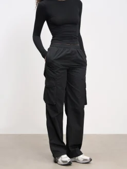 Womens Parachute Cargo Pant - Black