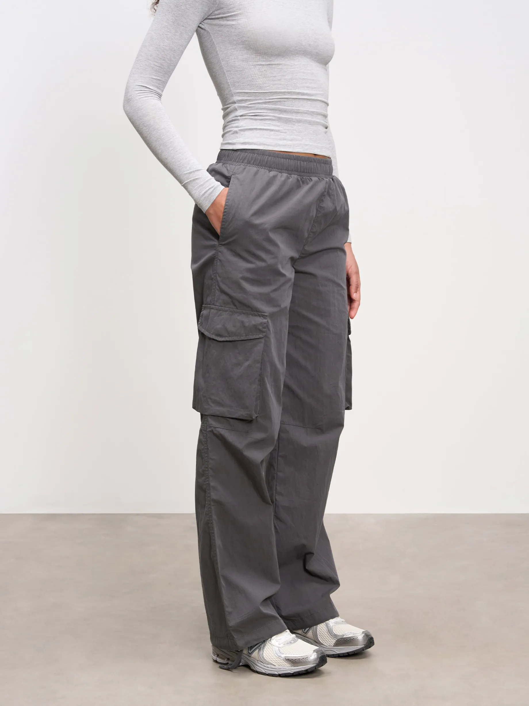 Womens Parachute Cargo Pant - Grey