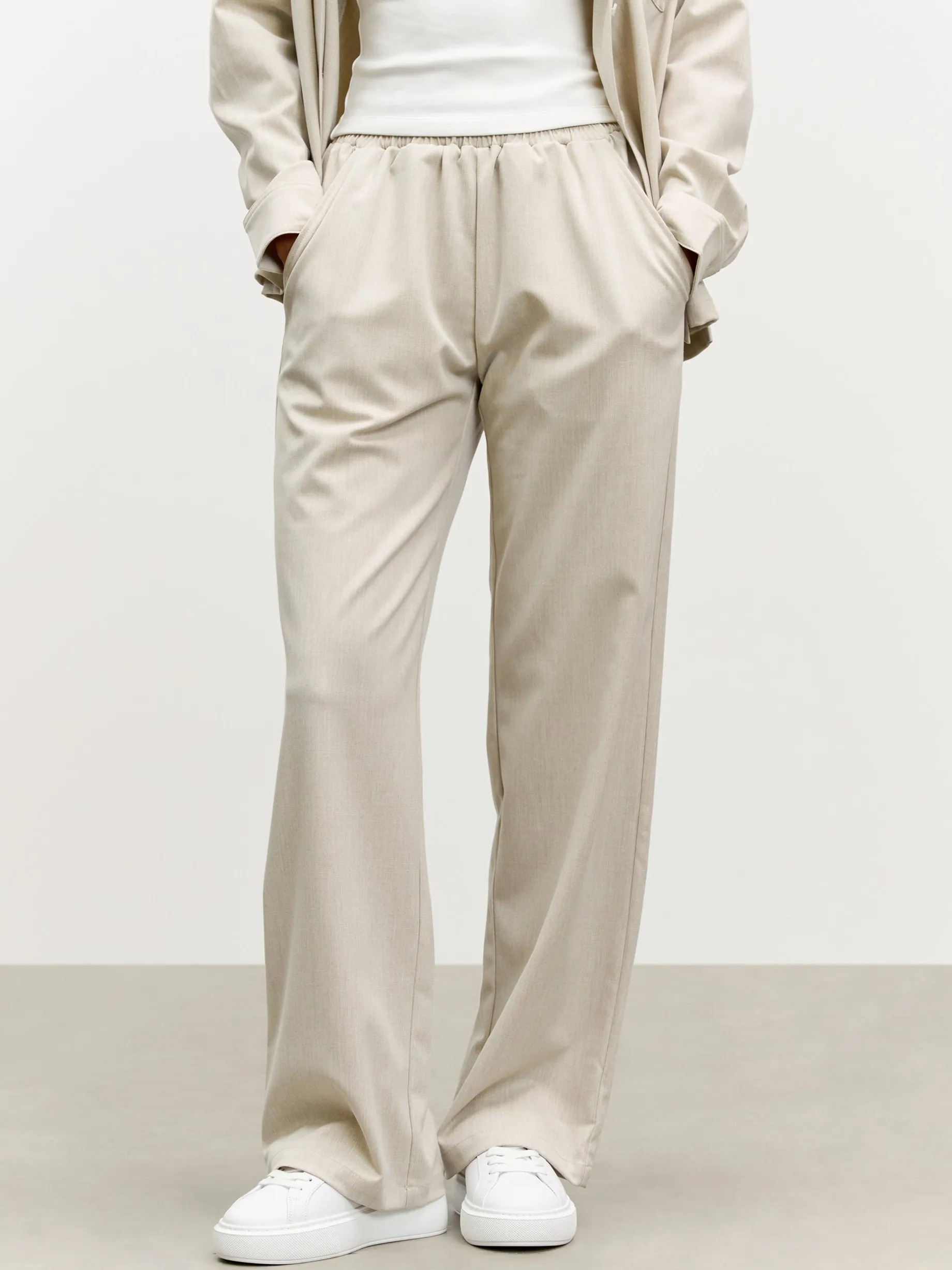 Womens Pull On Trouser - Stone