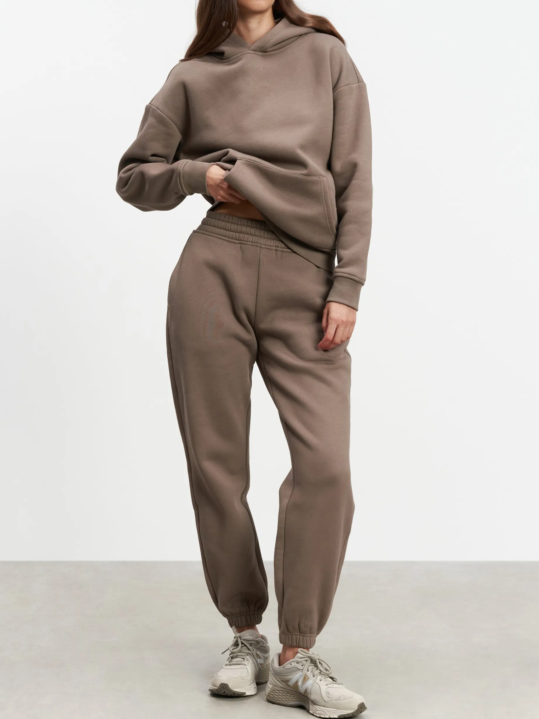 Womens Relaxed Hoodie - Taupe