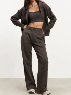 Womens Relaxed Straight Leg Jogger - Brown
