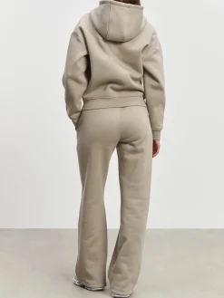 Womens Relaxed Zip Hoodie - Stone