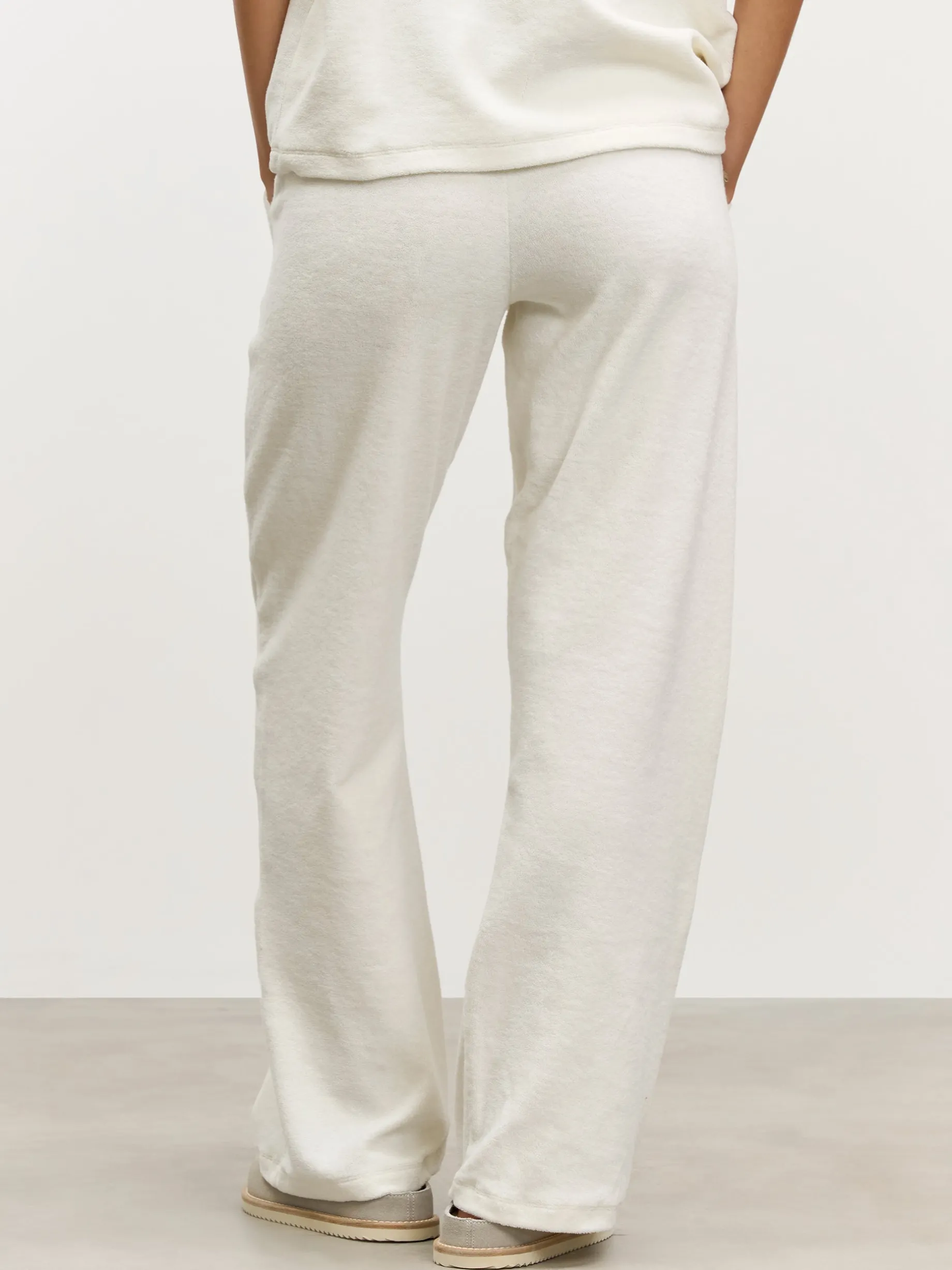 Womens Towelling Trouser - Ecru