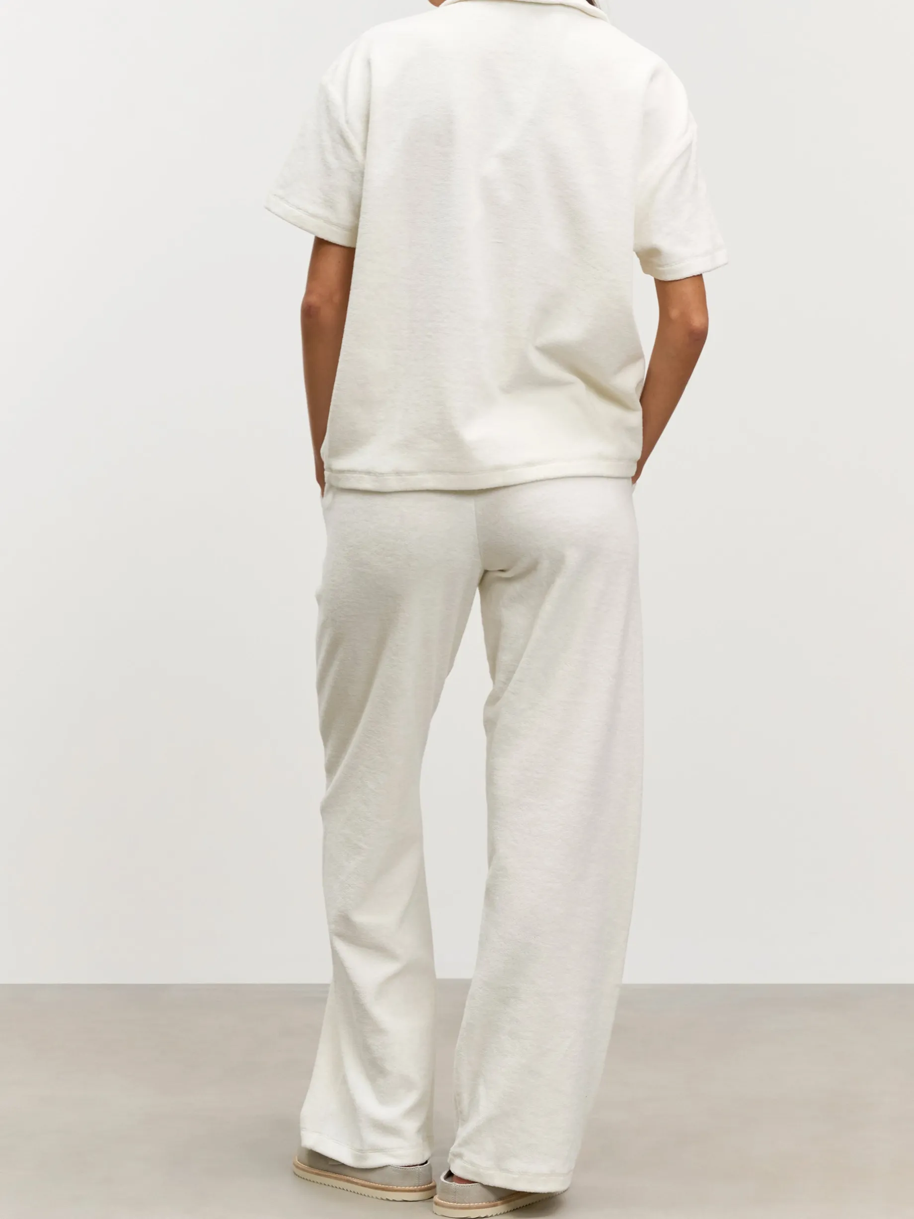 Womens Towelling Trouser - Ecru