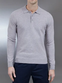 Wool Knitted Polo Shirt - Stone