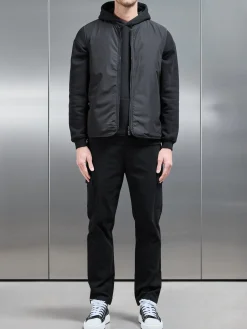 Zip Through Padded Vest - Black